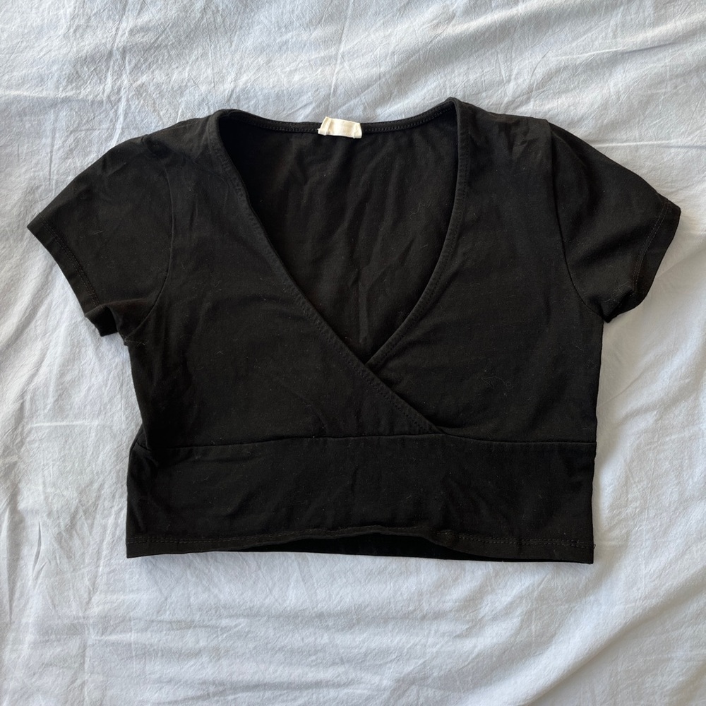 Cotton on v neck plunge cropped top